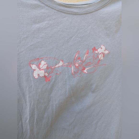 Oakley Medium Stretchy Floral Blue Tshirt with a Stain GUC - Picture 2 of 5
